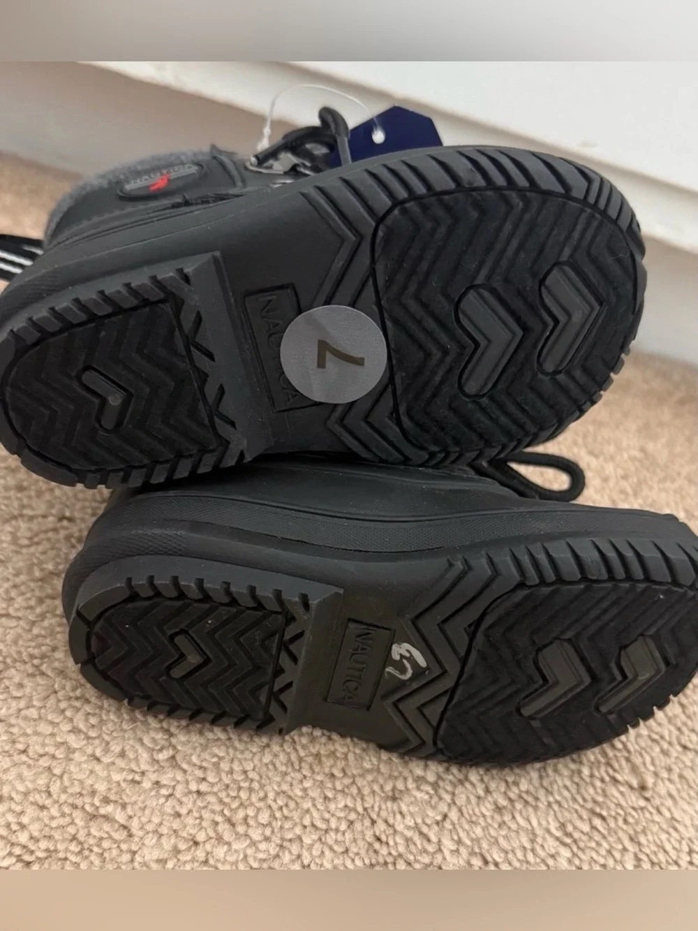 Brand New Nautica Kids' Black Waterproof Snow Boots (Size 7)